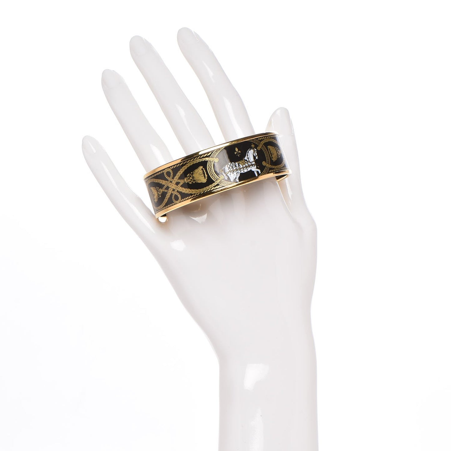 Enamel Printed Wide Grand Apparat Bracelet 65 Black