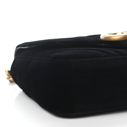 Gucci Velvet Matelasse Medium GG Marmont Shoulder Bag Black 8 of 9