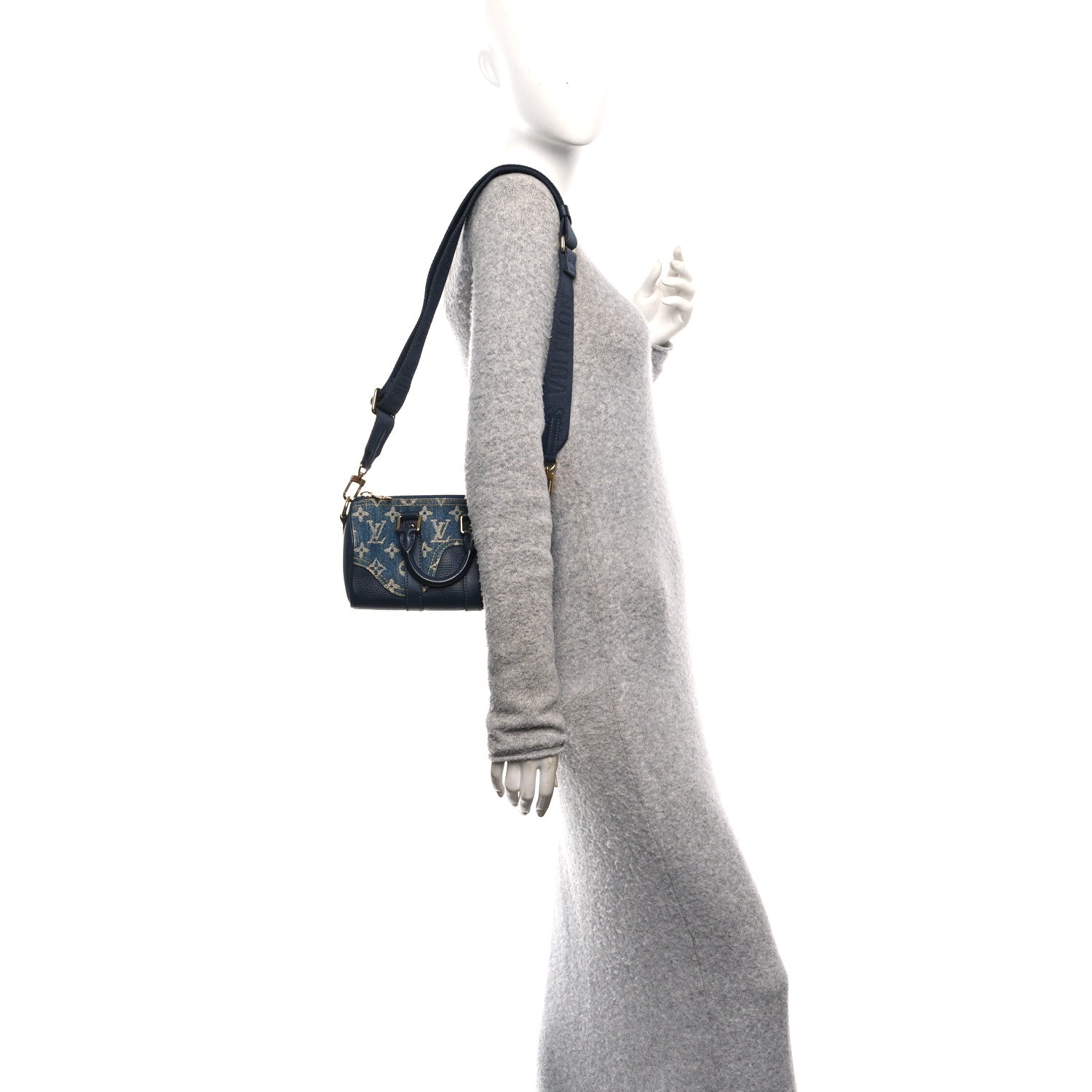 Louis Vuitton X NIGO Taurillon Monogram Denim Drip Keepall XS Blue 2 of 10