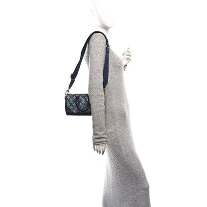 Louis Vuitton X NIGO Taurillon Monogram Denim Drip Keepall XS Blue 2 of 10
