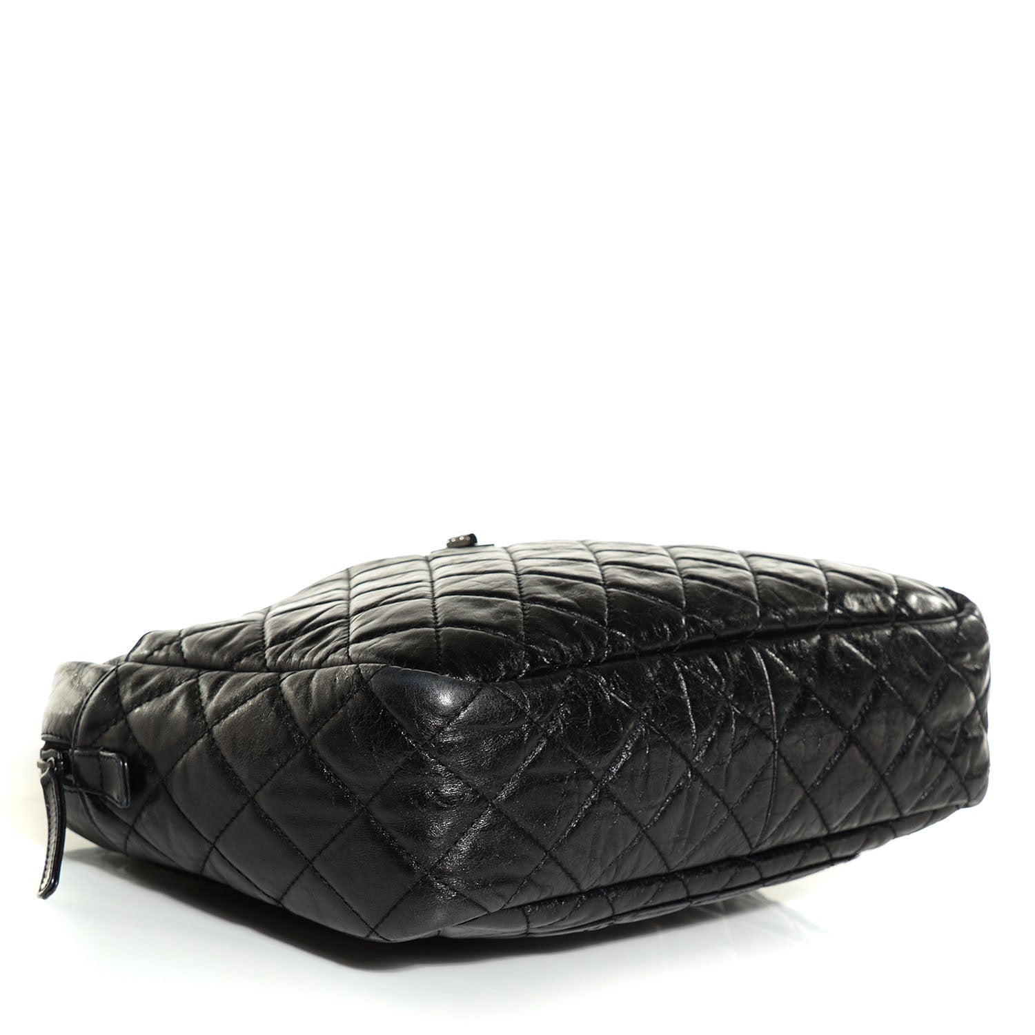 Chanel Metallic Aged Calfskin Quilted Large Reissue Camera Case Black 4 of 8
