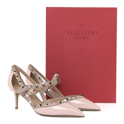 Valentino Garavani Patent Rockstud Cross Strap 65mm Pumps 36 Rose Quartz Poudre 13 of 13