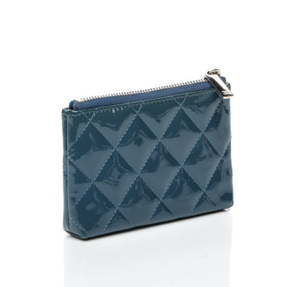 Chanel Patent Quilted Key Holder Case Blue 3 of 7