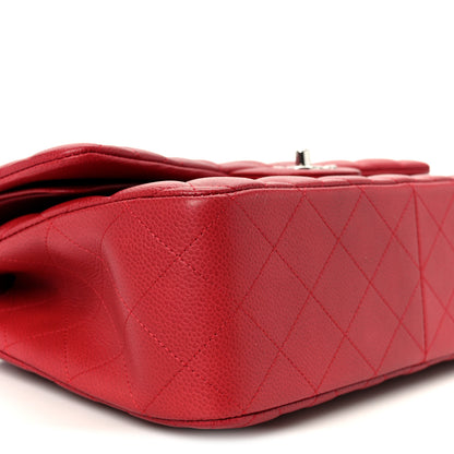 Chanel Caviar Quilted Jumbo Double Flap Dark Red 9 of 11