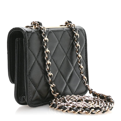 Chanel Lambskin Quilted Trendy CC Card Holder On Chain Black 5 of 23