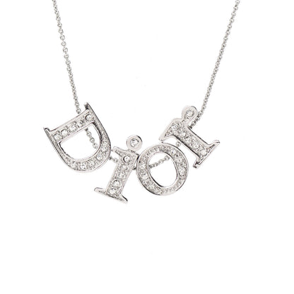 Christian Dior Metal Logo Necklace Silver 4 of 5