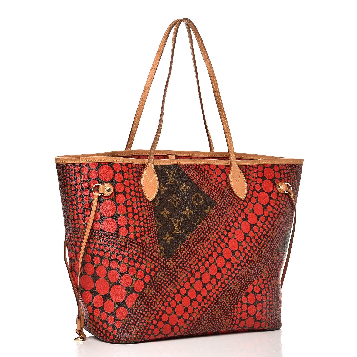 Louis Vuitton Monogram Kusama Waves Neverfull MM Red 3 of 13