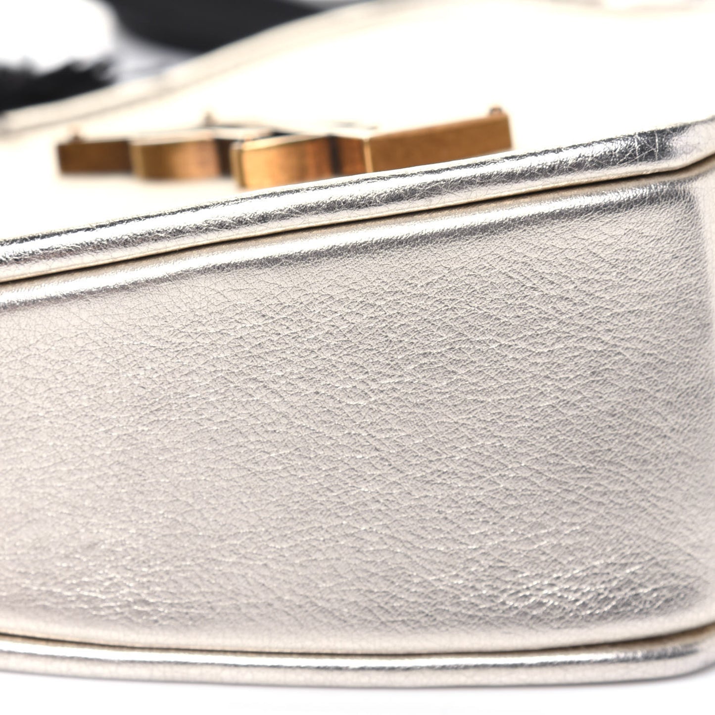 Metallic Calfskin Heart Monogram Crossbody Pale Gold