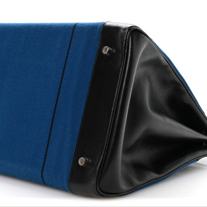 Hermes Toile Box Potamus Birkin 40 Blue Black 10 of 10