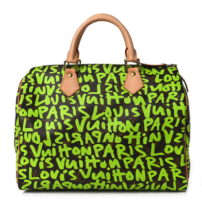 Louis Vuitton Monogram Graffiti Speedy 30 Green 1 of 10