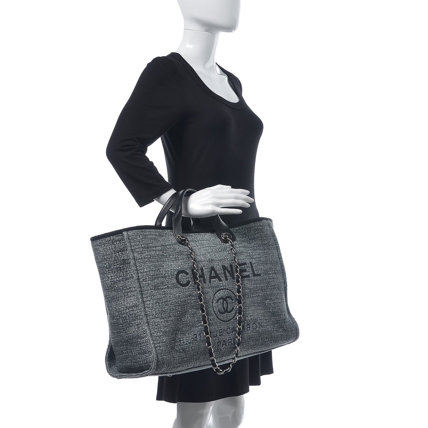 Canvas Large Deauville Tote Charcoal