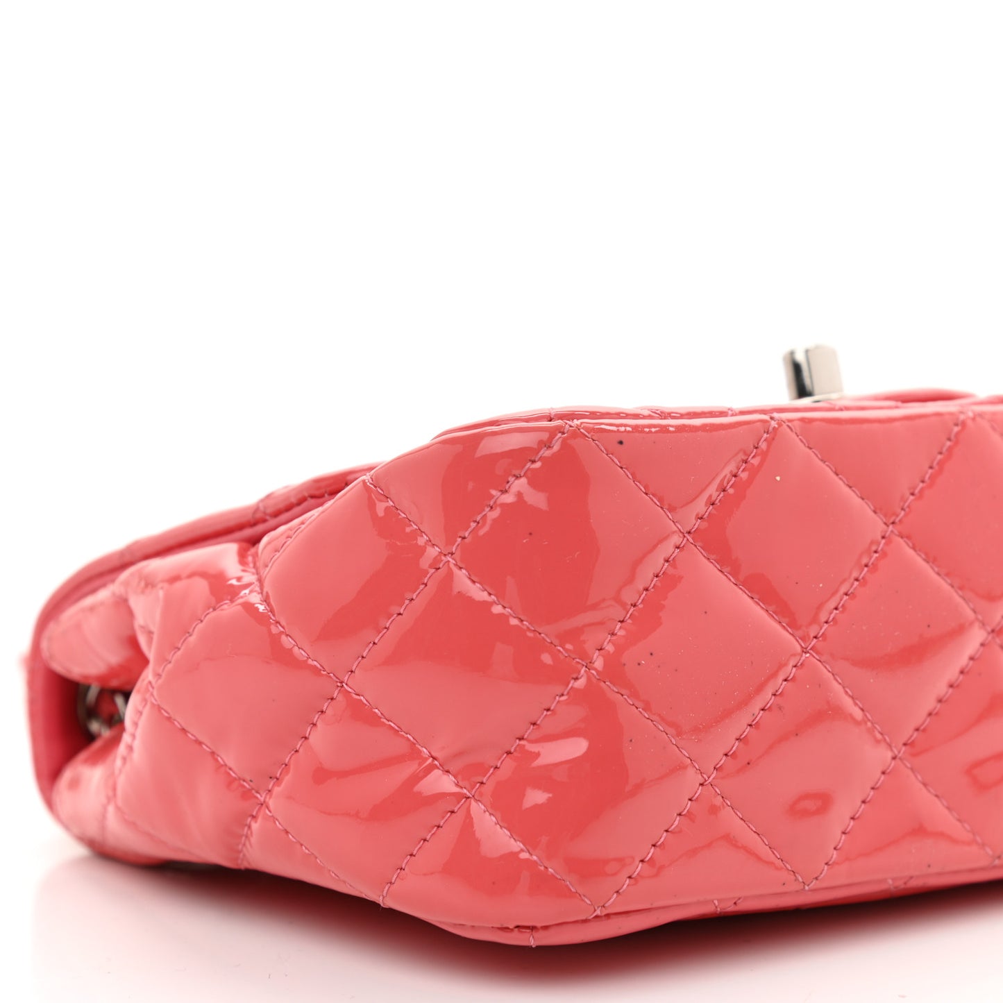 Patent Quilted Mini Square Flap Pink