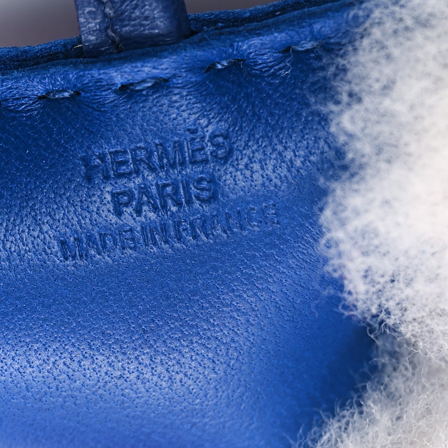Hermes Milo Lambskin Shearling Budy Charm Bleu Saphir 3 of 5