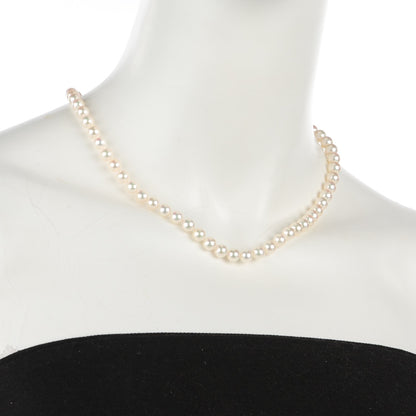 Tiffany 18K Yellow Gold Akoya Cultured Pearl 7mm Signature Necklace 2 of 5
