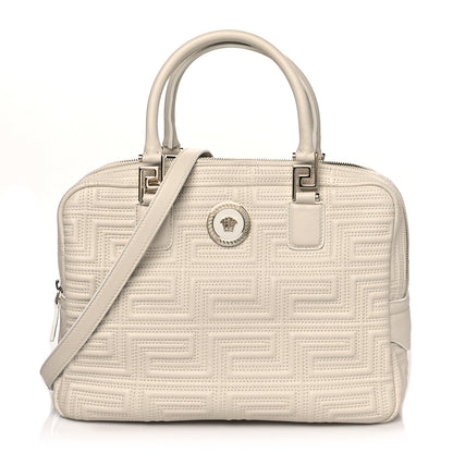 Versace Calfskin Icon Quilted Shoulder Bag White 1 of 10