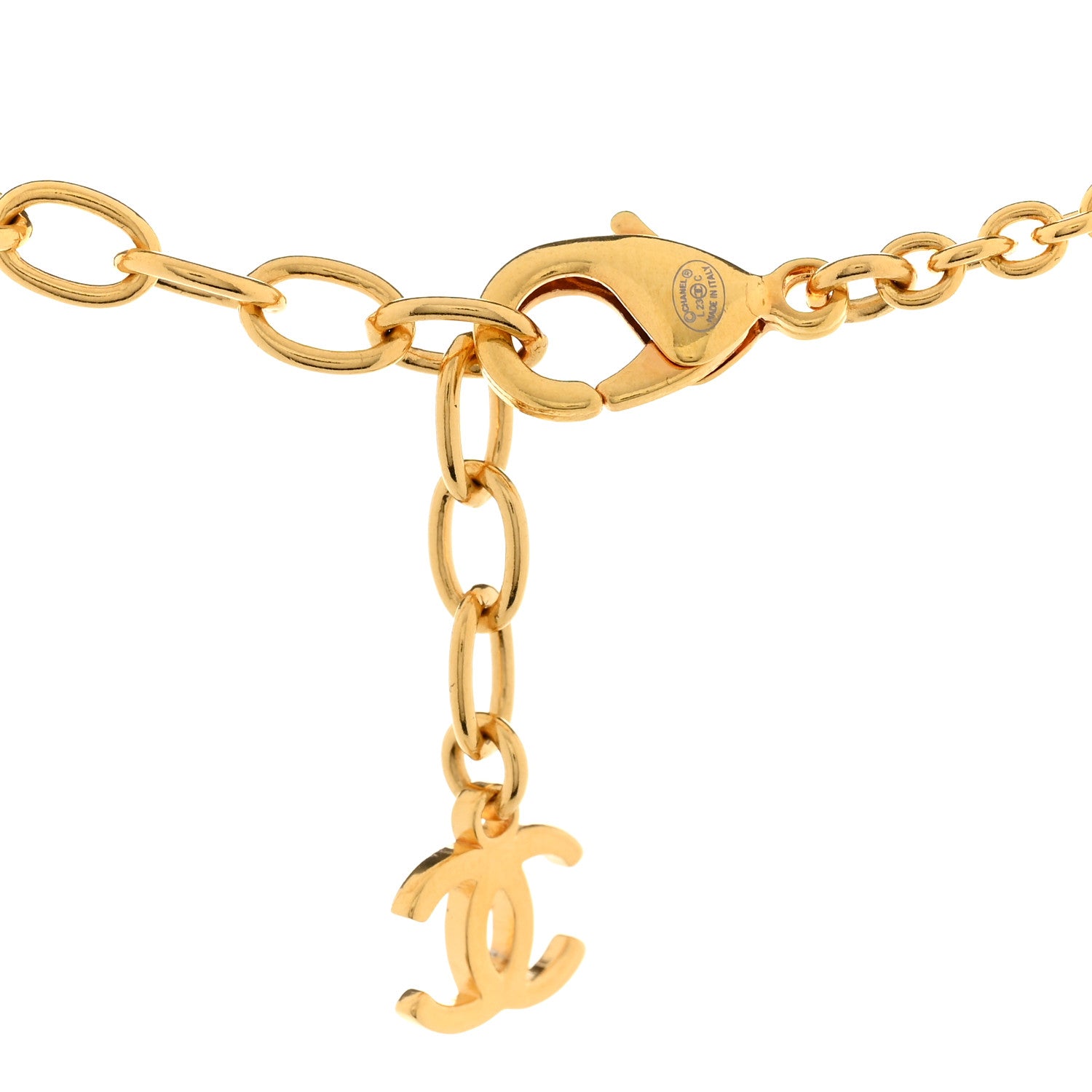 Chanel Crystal CC Heart Necklace Gold 5 of 6
