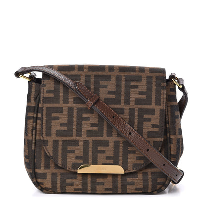 Fendi Zucca Vitello Artic Mini Messenger Bag Tobacco Castagna 1 of 10