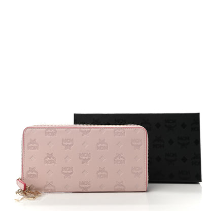 MCM Calfskin Ottomar Large Zip Around Wallet Pink 8 of 8