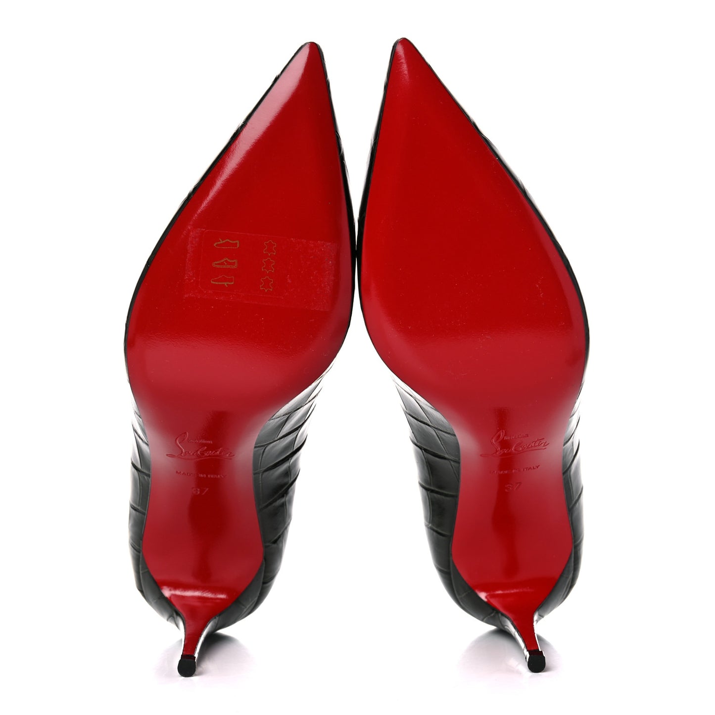 Calfskin Crocodile Embossed Kate 85 Pumps 37 Forest Night