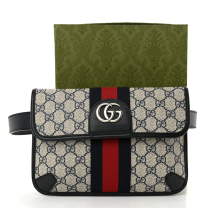 Gucci GG Supreme Monogram Web Small Ophidia Belt Bag 100 40 Beige Navy 12 of 12