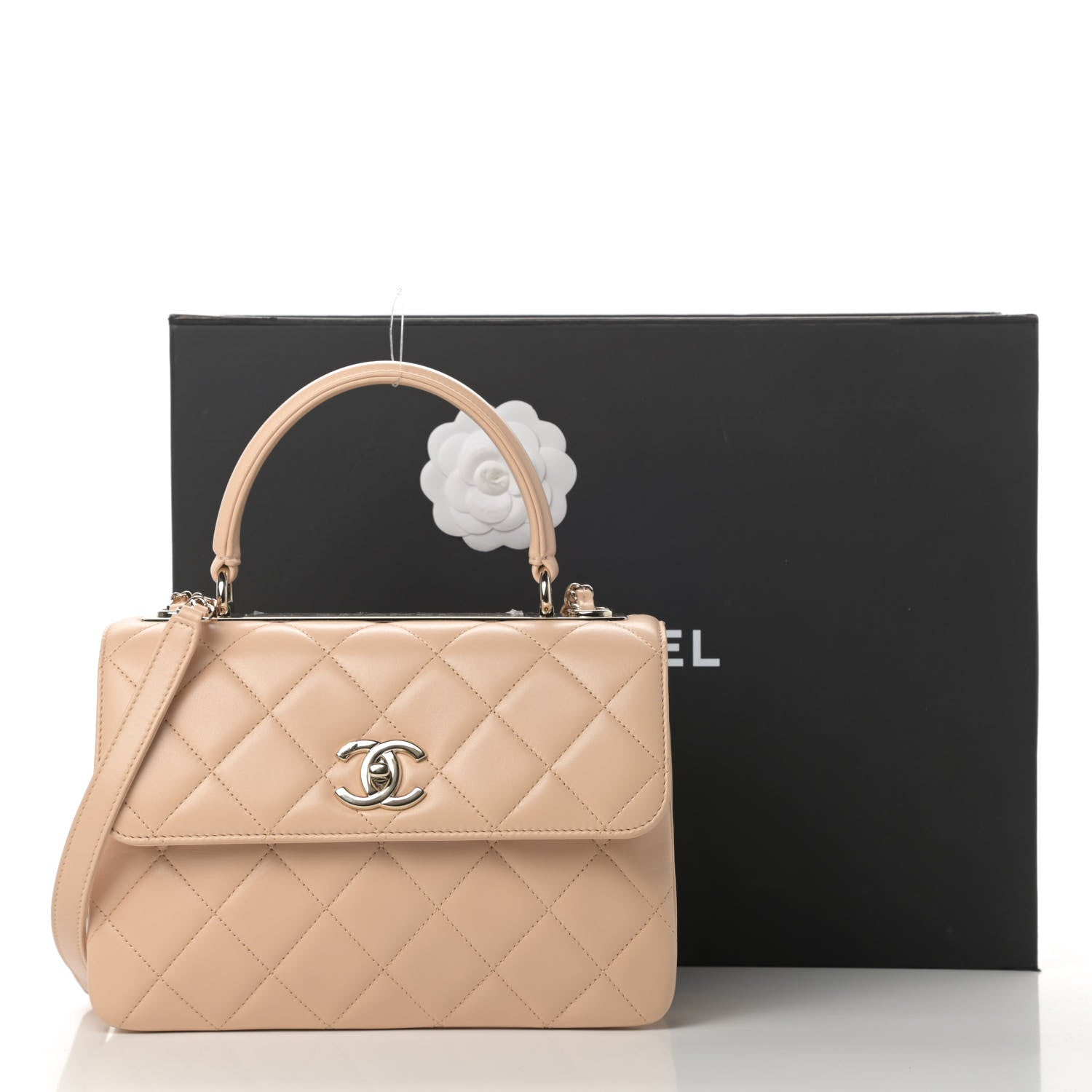 Chanel Lambskin Quilted Small Trendy CC Dual Handle Flap Bag Beige 12 of 12