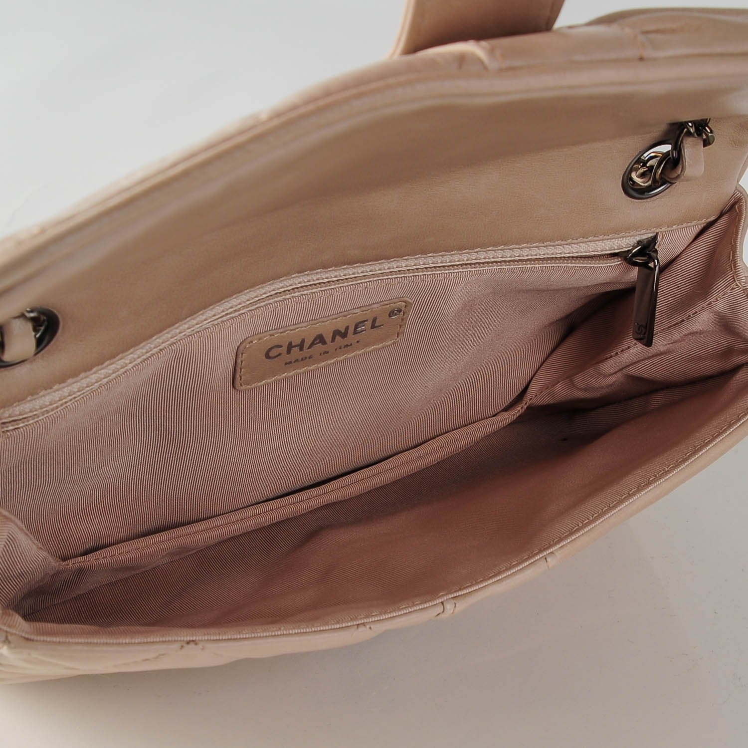 Chanel Lambskin Quilted Pile Ou Face Flap Beige Clair 5 of 7