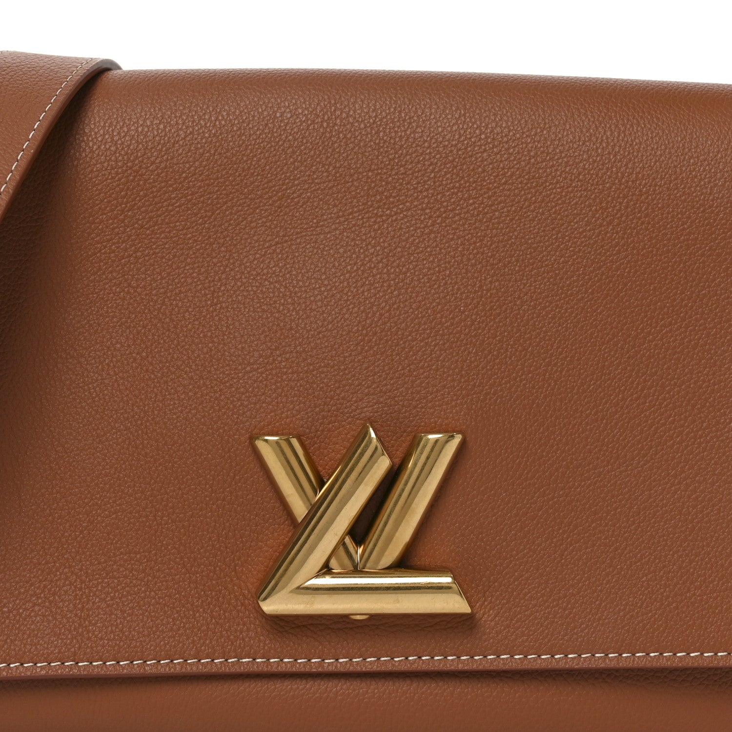 Louis Vuitton Calfskin Soft Twist Shoulder Bag Cognac 1838545