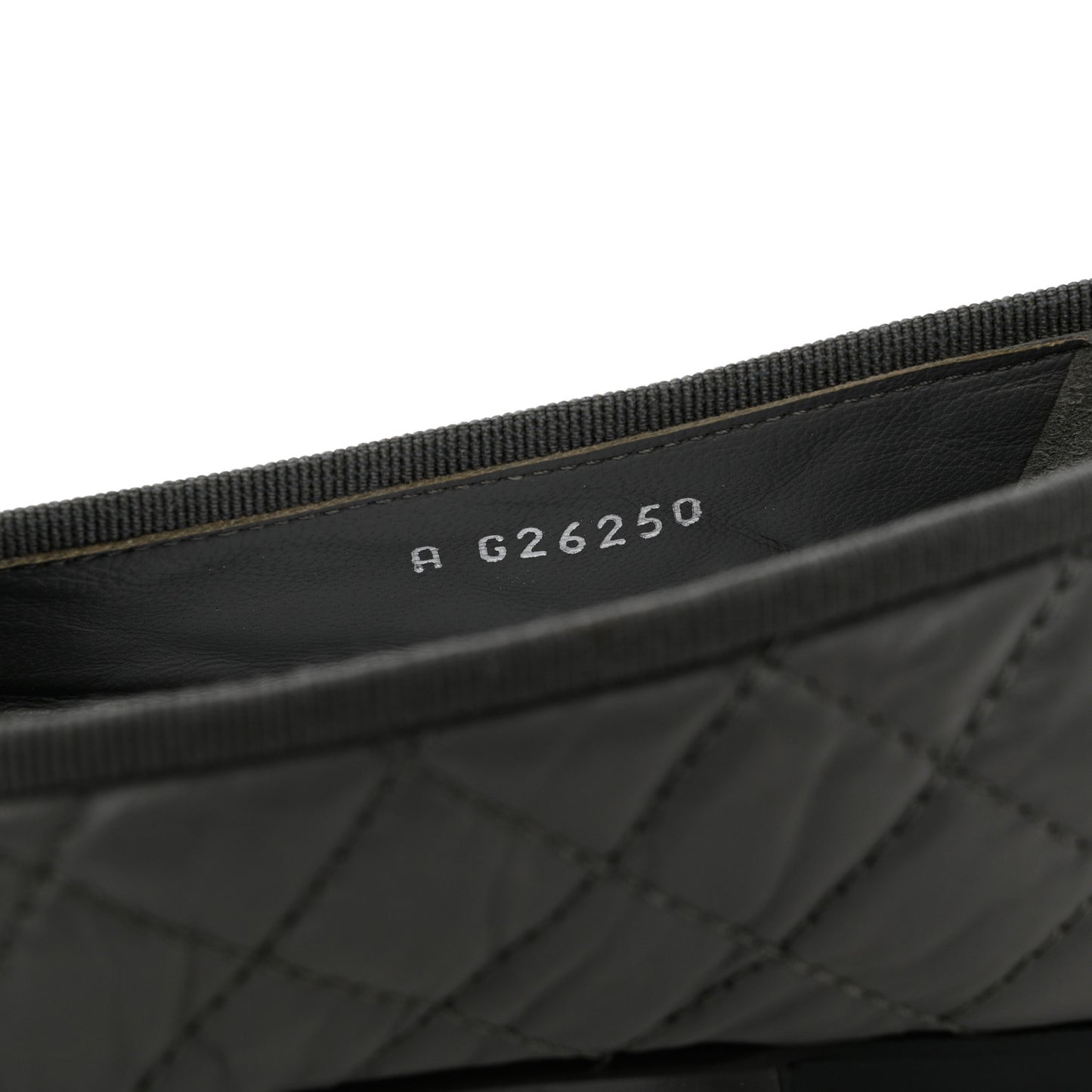 Aged Calfskin Quilted CC Cap Toe Ballerina Flats 37 Grey