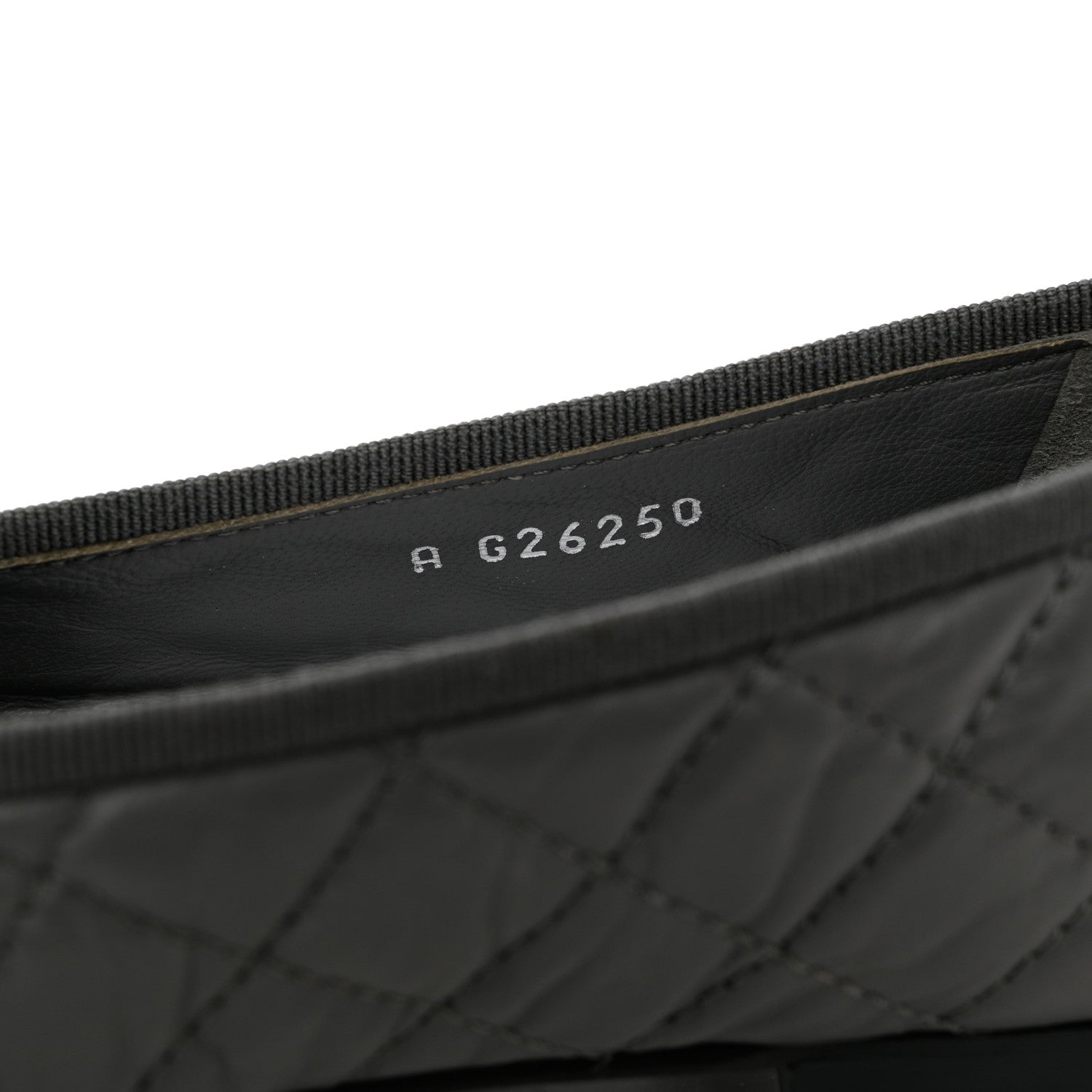Chanel Aged Calfskin Quilted CC Cap Toe Ballerina Flats 37 Grey 6 of 10
