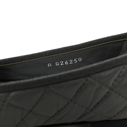 Chanel Aged Calfskin Quilted CC Cap Toe Ballerina Flats 37 Grey 6 of 10