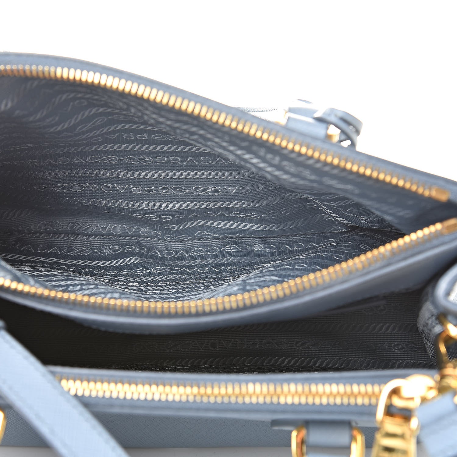Prada Saffiano Galleria Mini Double Zip Tote Aviazione 5 of 14