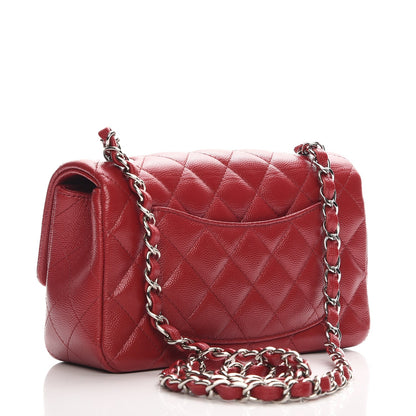 Chanel Caviar Quilted Mini Rectangular Flap Red 3 of 7