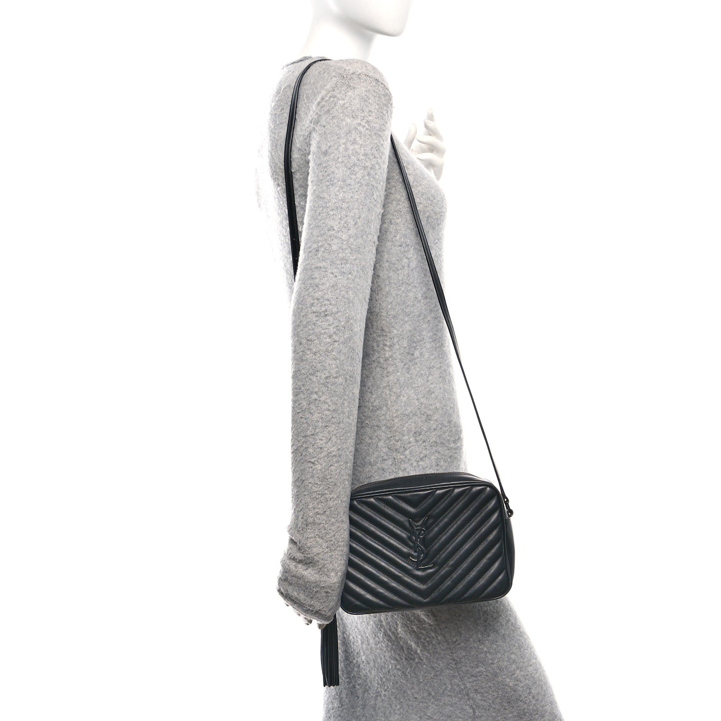 Calfskin Matelasse Monogram Monochrome Lou Camera Bag Black