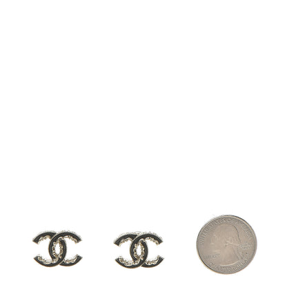 Chanel Enamel CC Baroque Earrings Black Gold 2 of 5