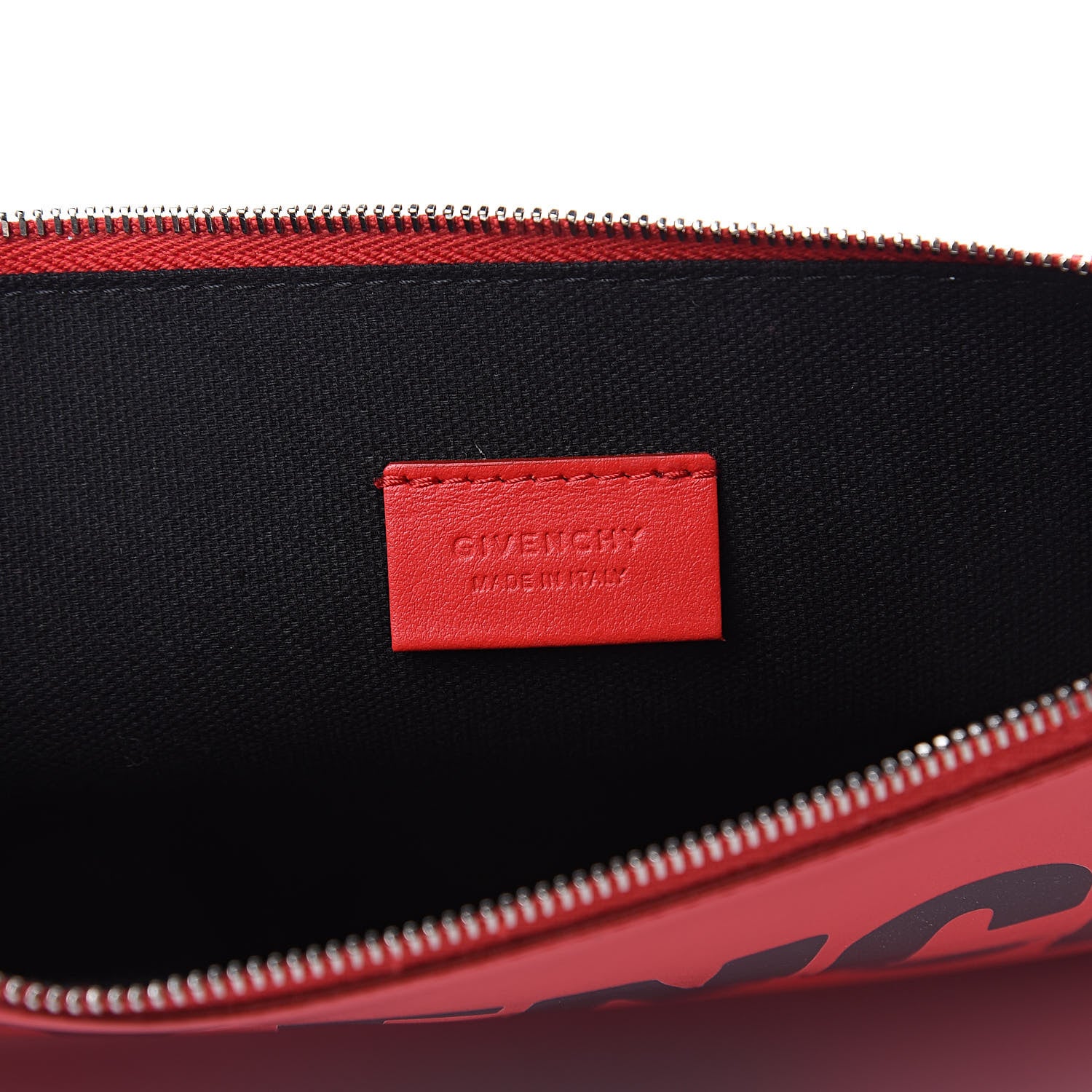 Givenchy Calfskin Logo Zip Pouch Red 6 of 13