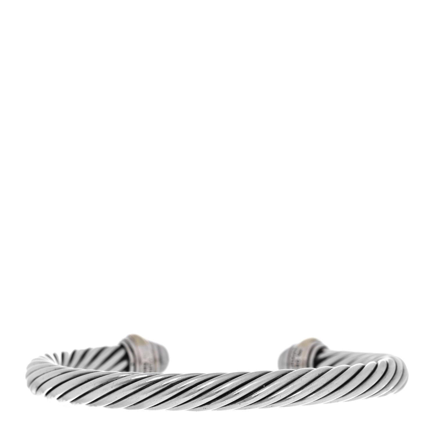 David Yurman Sterling Silver 14K Yellow Gold Pearl 7mm Cable Classics Bracelet 3 of 5
