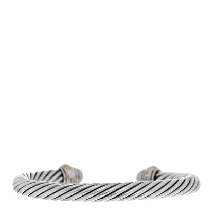 David Yurman Sterling Silver 14K Yellow Gold Pearl 7mm Cable Classics Bracelet 3 of 5