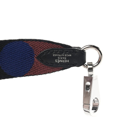 Hermes Toile Swift 25mm Sangle Flipperball Shoulder Strap Black Bleu Saphir 3 of 6