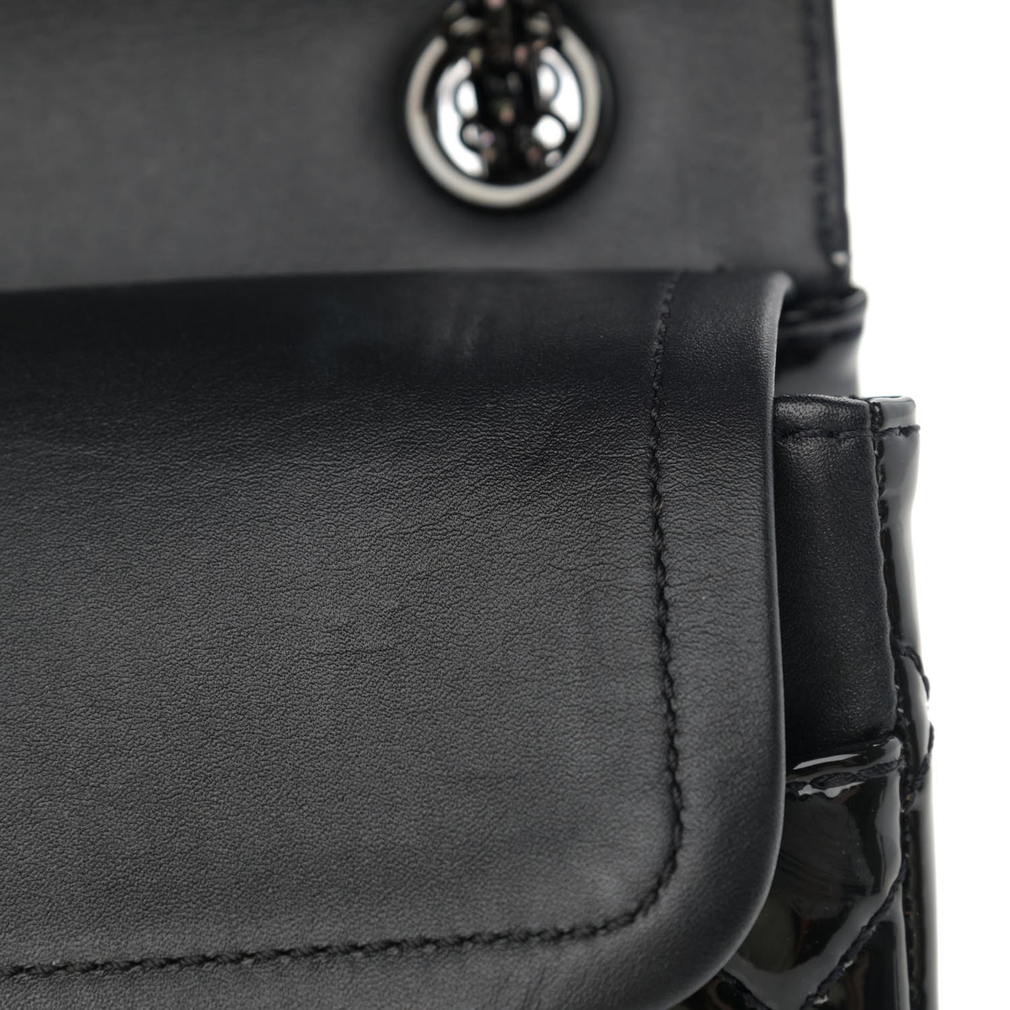 Patent Calfskin Quilted 2.55 Reissue 225 Flap So Black
