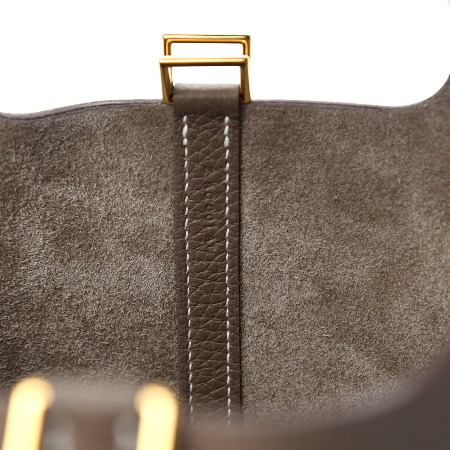 Hermes Taurillon Clemence Picotin Lock 18 PM Etoupe 9 of 11