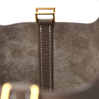 Hermes Taurillon Clemence Picotin Lock 18 PM Etoupe 9 of 11