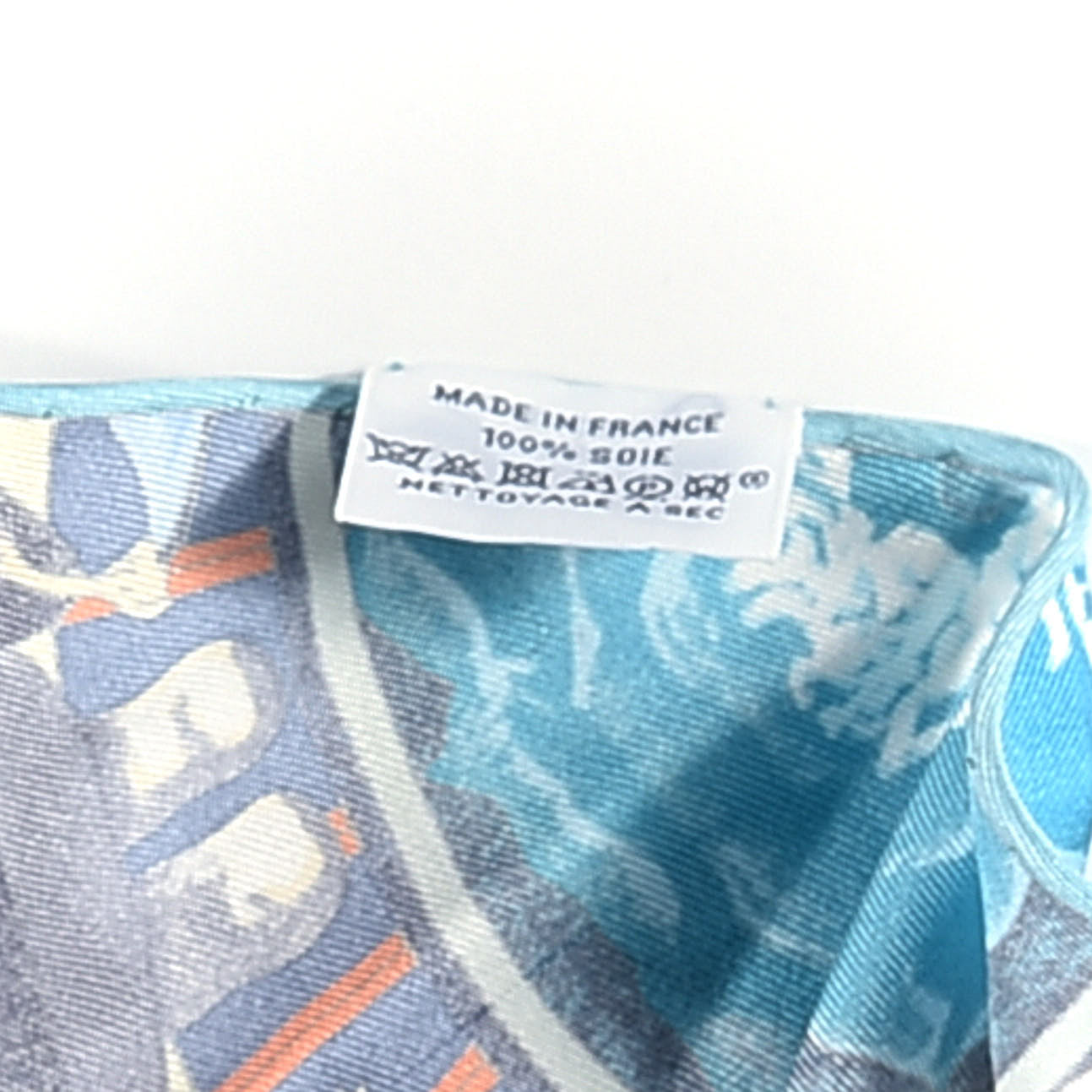 Hermes Silk Kachinas Giant Triangle Scarf Aqua Abricot Turquoise 4 of 4