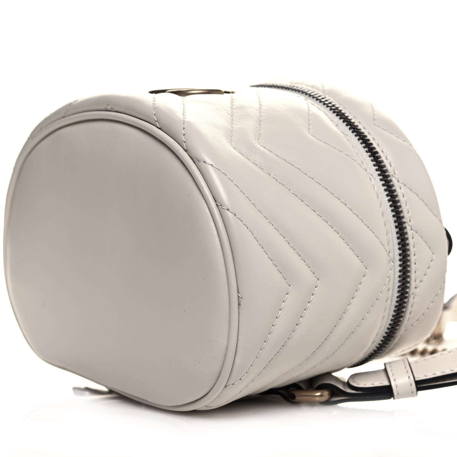 Gucci Calfskin Matelasse Mini GG Marmont Round Backpack White 8 of 8