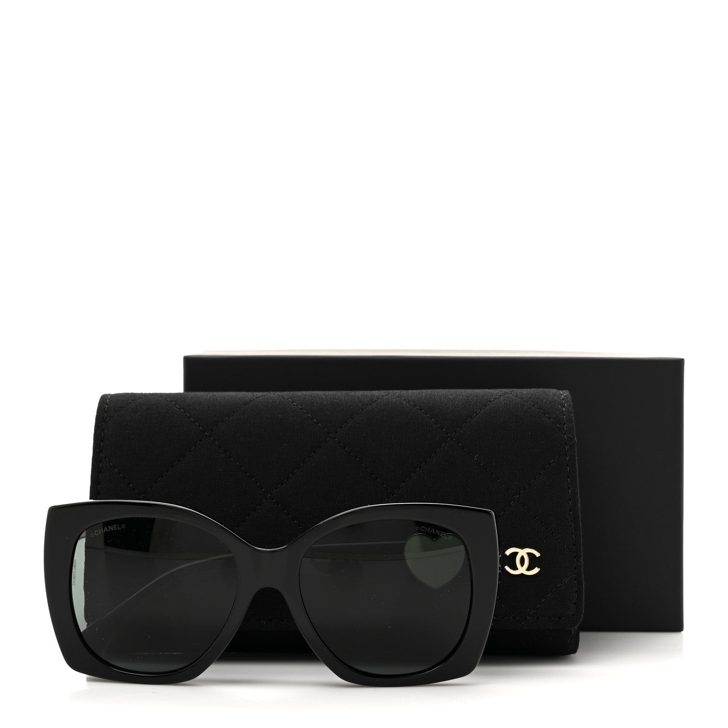 Chanel Acetate Square CC Heart Sunglasses 5519 Black 8 of 8