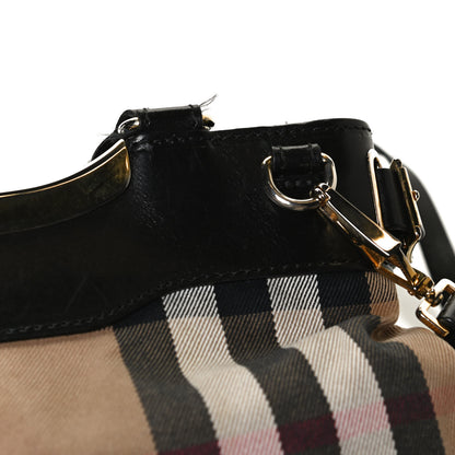 Burberry House Check Bridle Calfskin Hepburn Satchel Black 14 of 14