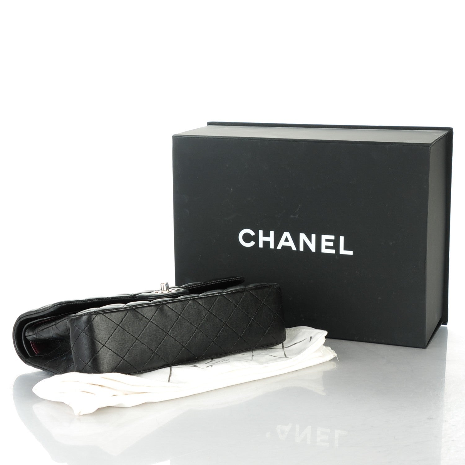 Chanel Lambskin Quilted Medium Double Flap Black 4 of 7