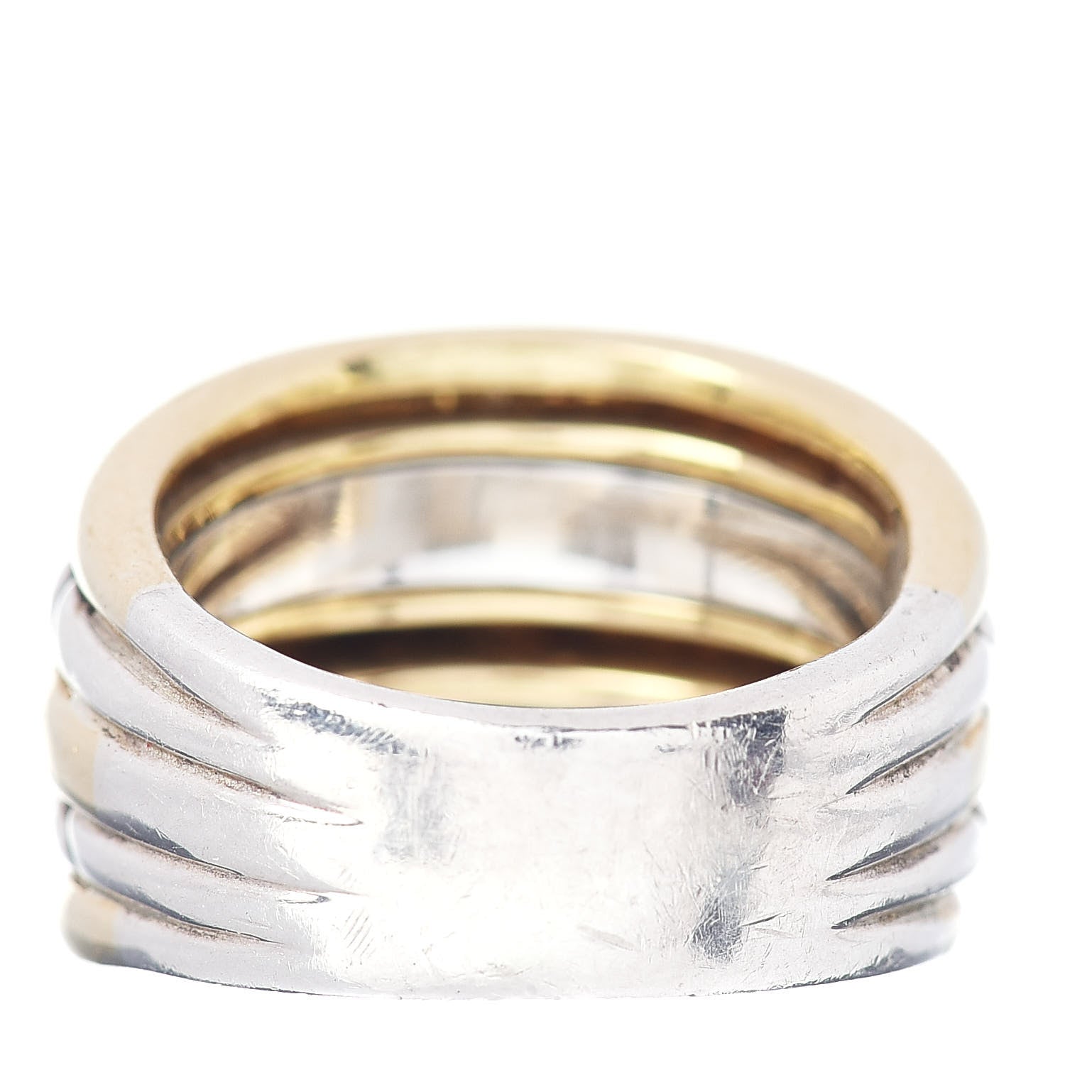 David Yurman Sterling Silver 18K Yellow Gold 15mm Five-Row Cable Ring 54 7 4 of 5