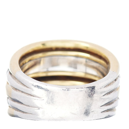 David Yurman Sterling Silver 18K Yellow Gold 15mm Five-Row Cable Ring 54 7 4 of 5