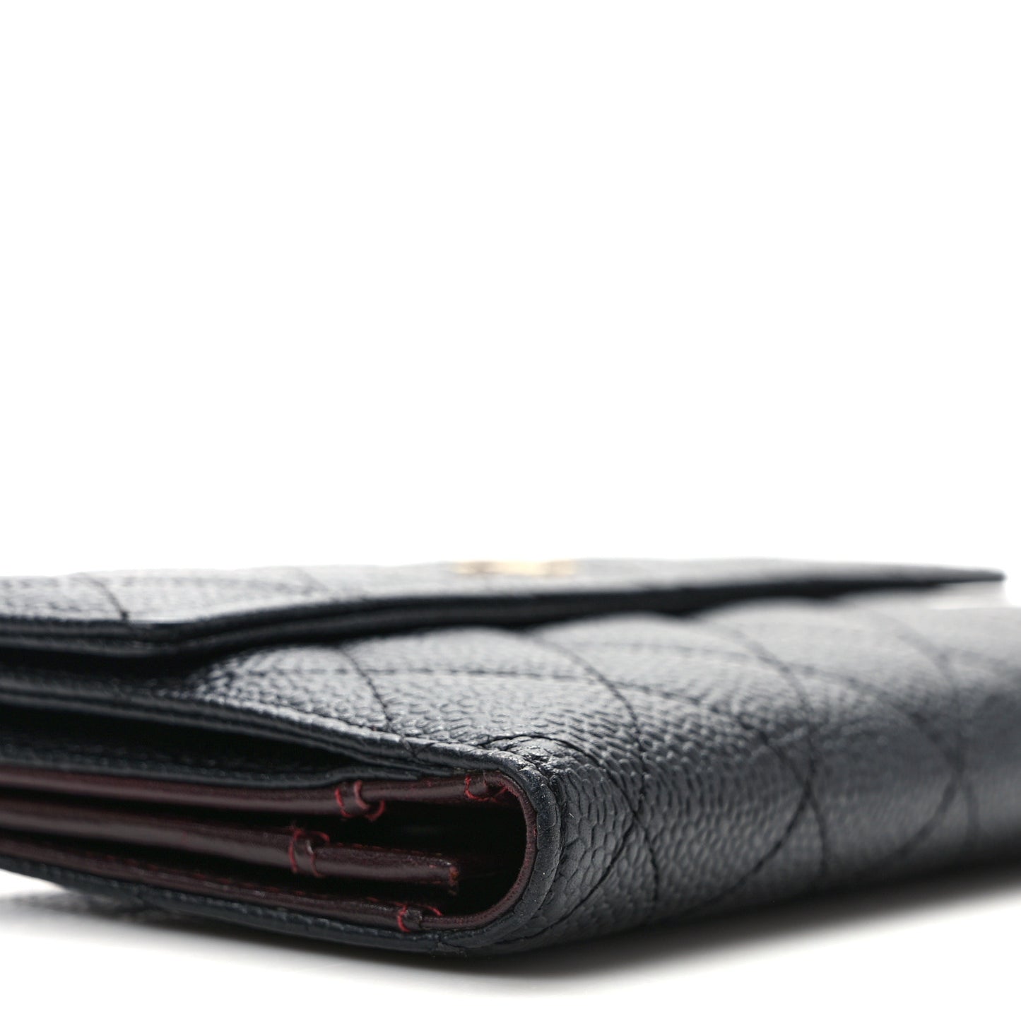 Caviar Quilted Long Flap Wallet Black