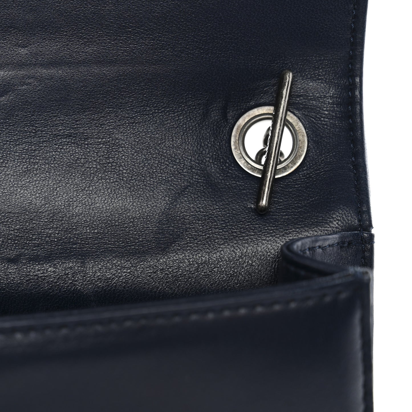 Plexiglass Lambskin Mini Boy Brick Flap Blue